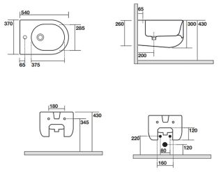 Биде подвесное Kerasan Flo 312330 Белое